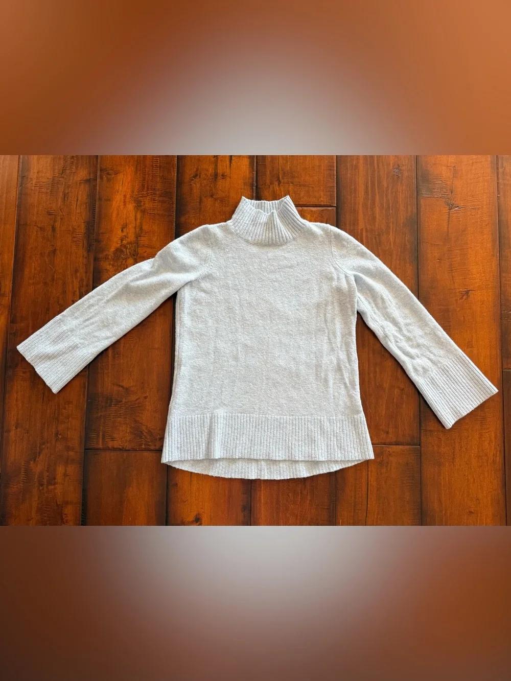 LOFT Light Blue Ribbed Turtleneck Sweater